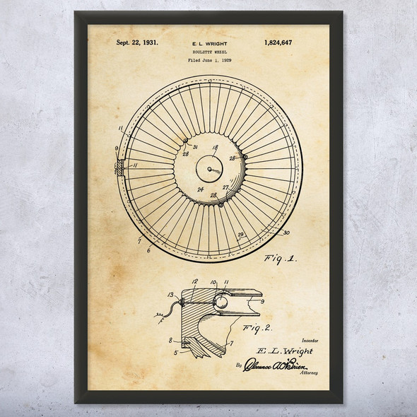 Roulette Wheel Patent Wall Art