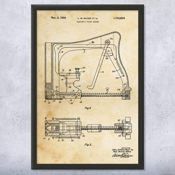 Glass Gun Patent Wall Art