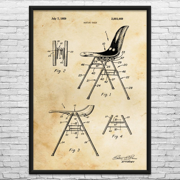 Nesting Chair Patent Wall Art