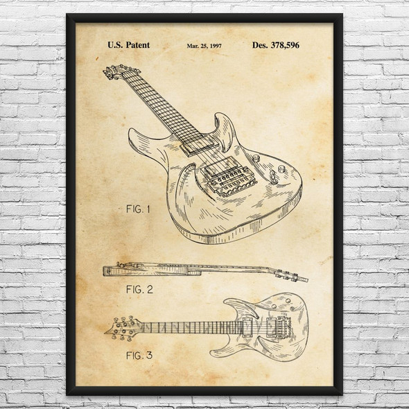 540R Guitar Patent Wall Art