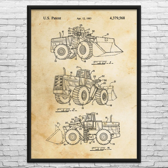 Tractor Loader Patent Wall Art
