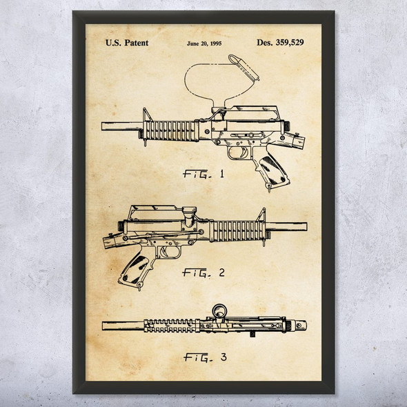 Paintball Gun Patent Wall Art
