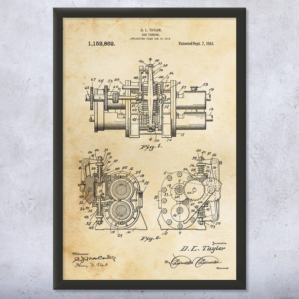 Gas Turbine Patent Wall Art