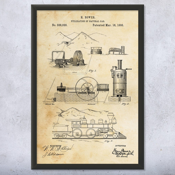 Natural Gas Pipeline Patent Wall Art