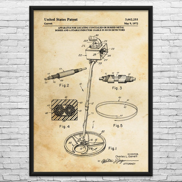 Metal Detector Patent Wall Art