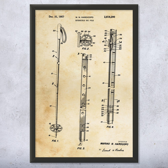 Ski Pole Patent Wall Art