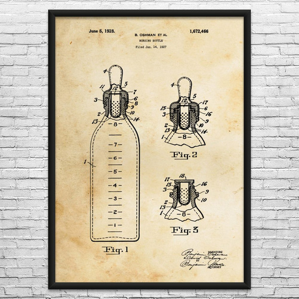 Baby Bottle Patent Wall Art