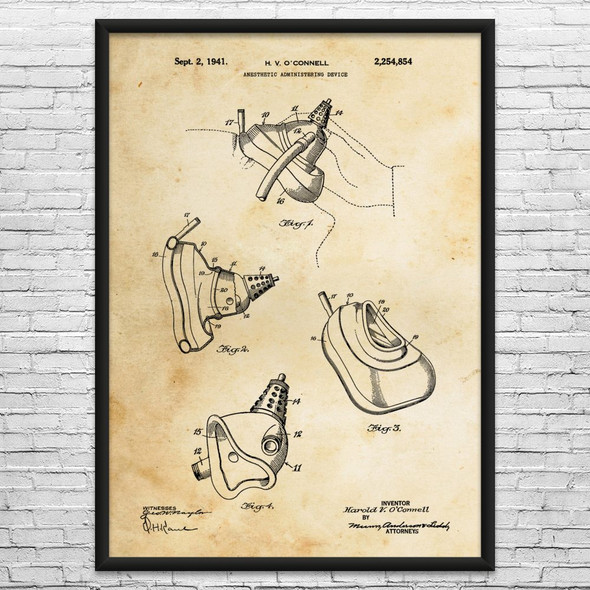 Face Mask Patent Wall Art