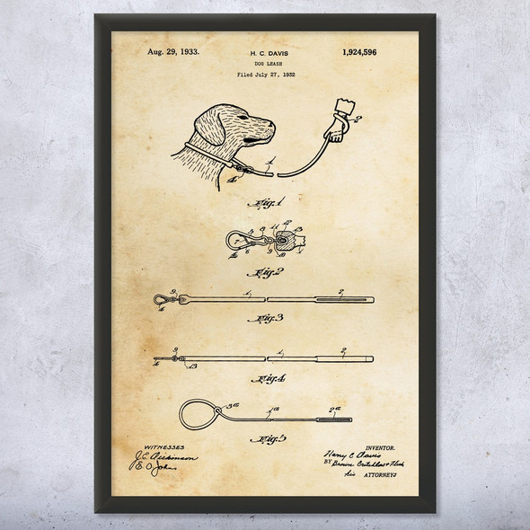 Dog Leash Patent Wall Art