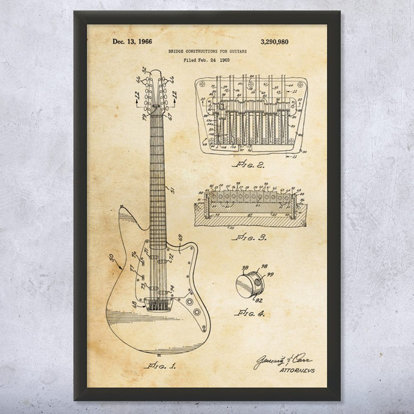 12 String Guitar Patent Wall Art
