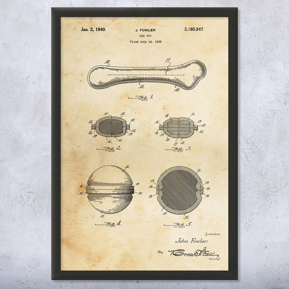 Dog Chew Toy Patent Wall Art