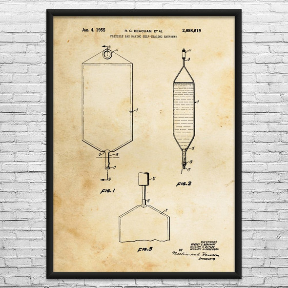 IV Bag Patent Wall Art