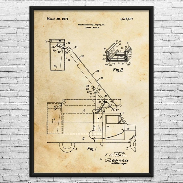 Utility Truck Patent Wall Art