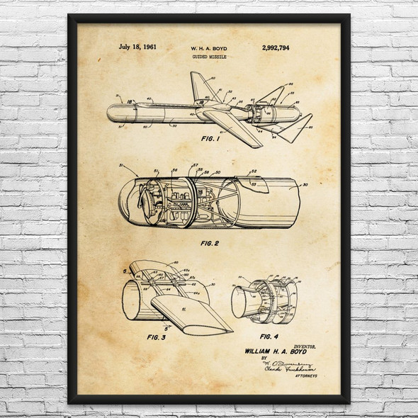 Guided Missile Patent Wall Art