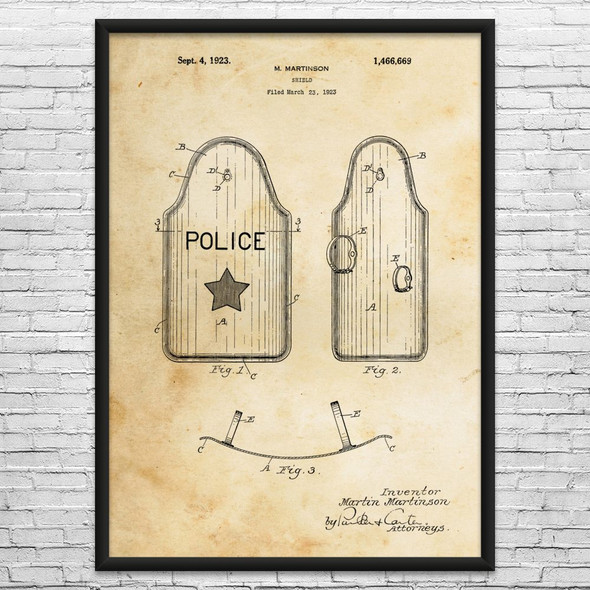 Riot Shield Patent Wall Art