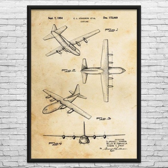 C-130 Hercules Patent Wall Art