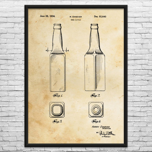 Hot Sauce Bottle Patent Wall Art