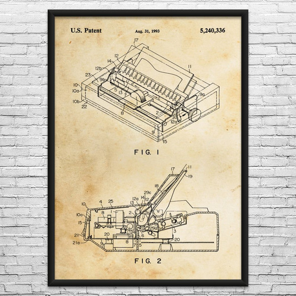 Dot Matrix Printer Patent Wall Art