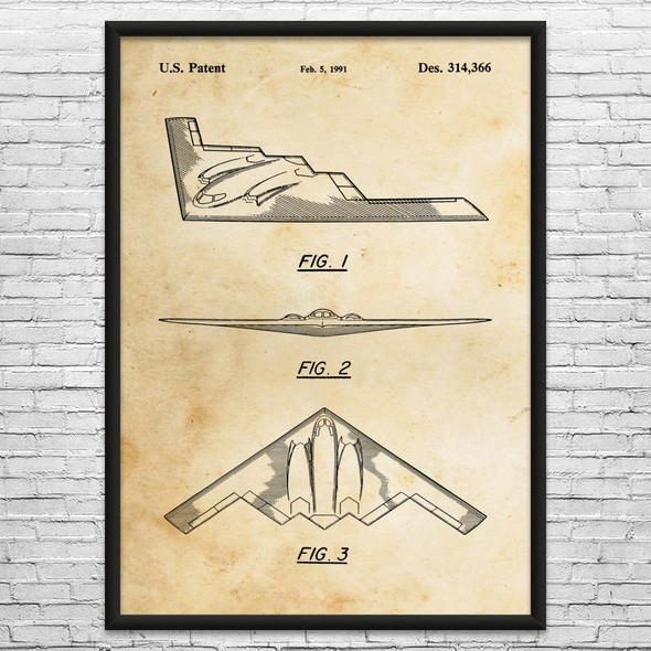 B-2 Stealth Bomber Patent Wall Art