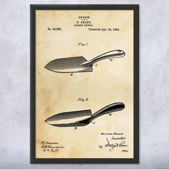 Gardening Spade Patent Wall Art