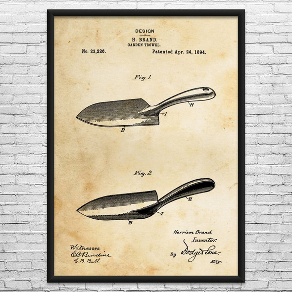 Gardening Spade Patent Wall Art