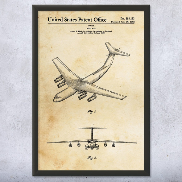 C-141 Starlifter Airplane Patent Wall Art