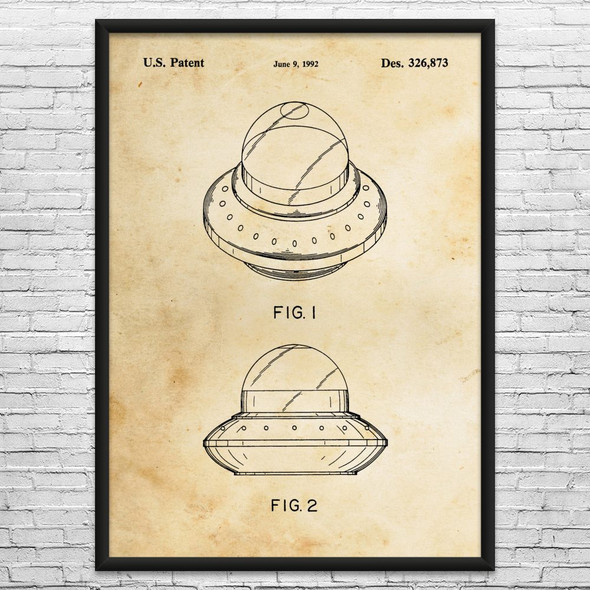 Flying Saucer Patent Wall Art