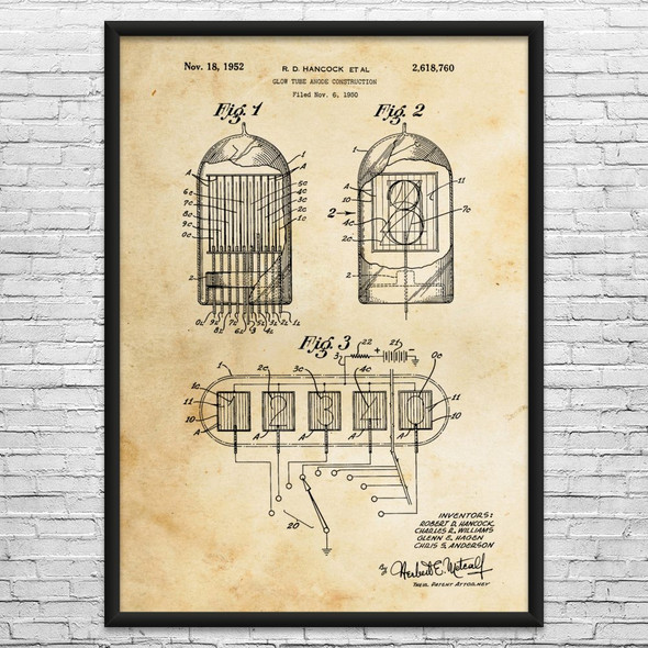 Nixie Tube Patent Wall Art
