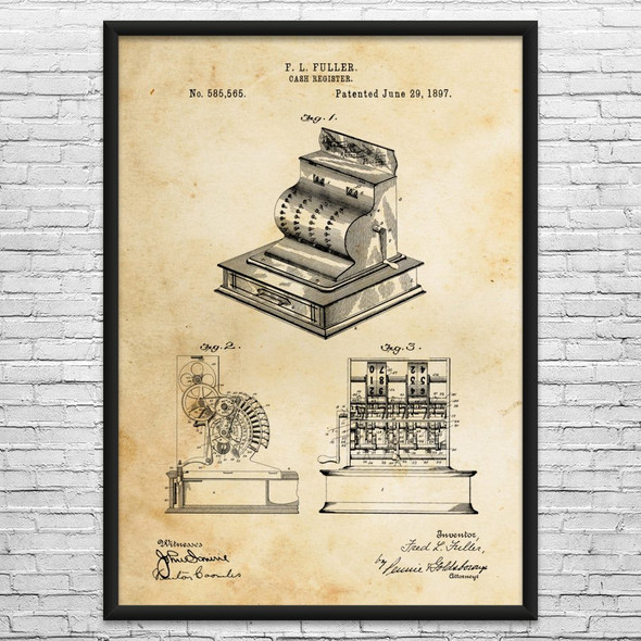 Cash Register Patent Wall Art