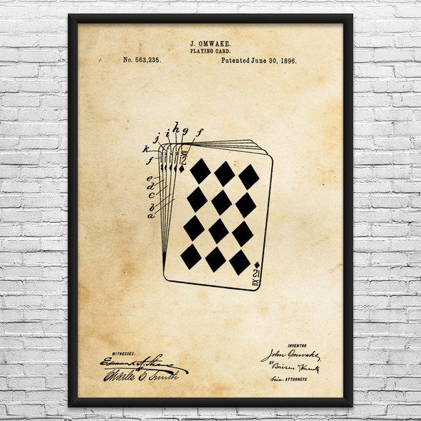 Playing Cards Patent Wall Art