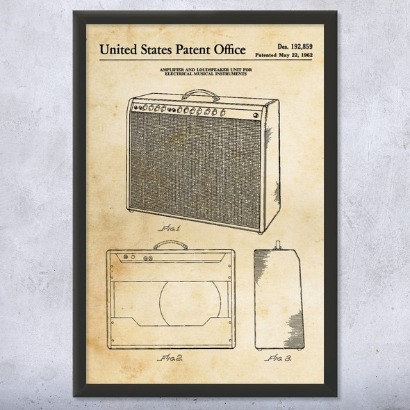 Guitar Amp Patent Wall Art