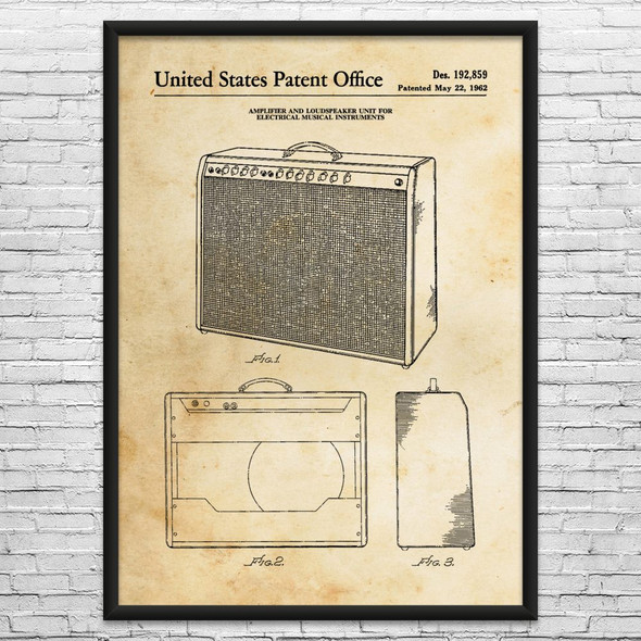 Guitar Amp Patent Wall Art