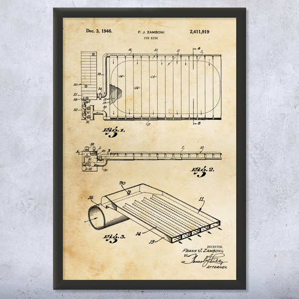 Ice Rink Patent Wall Art