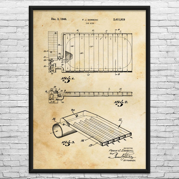 Ice Rink Patent Wall Art