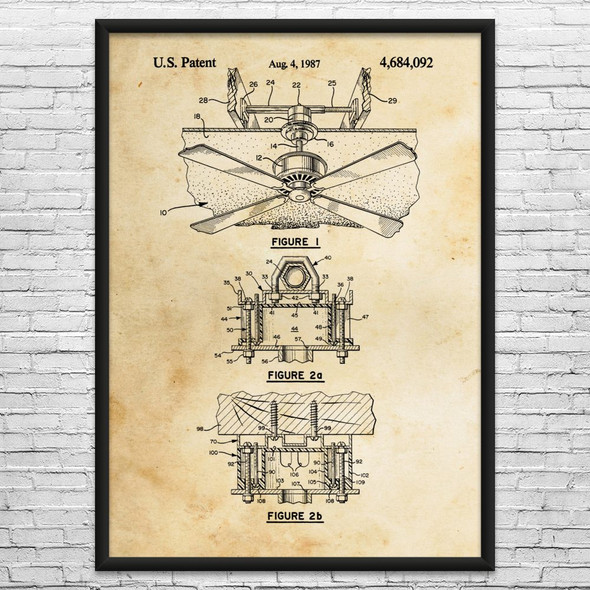 Ceiling Fan Patent Wall Art