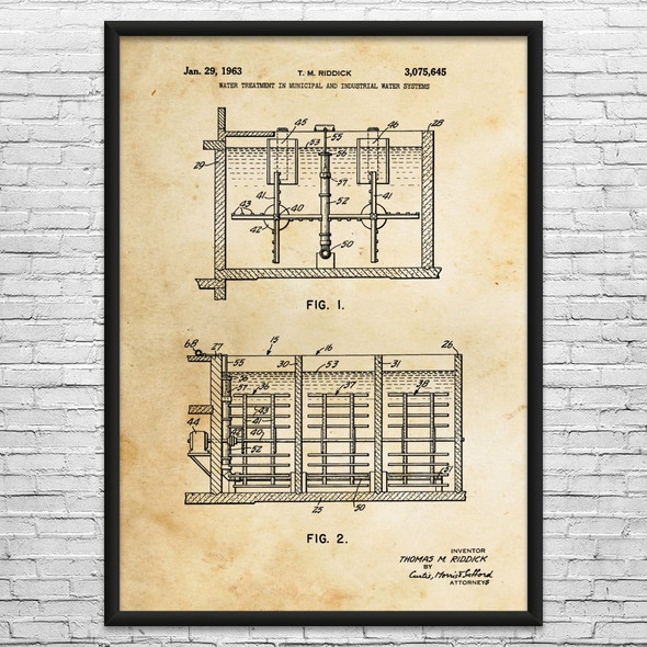 Water Treatment Patent Wall Art