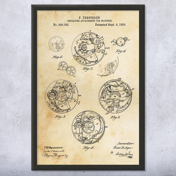 Watch Repeating Mechanism Patent Wall Art