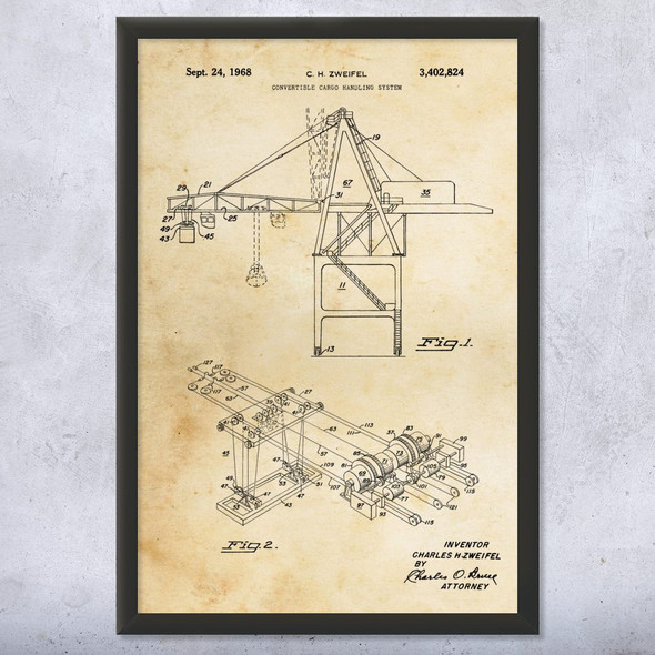 Cargo Crane Patent Wall Art