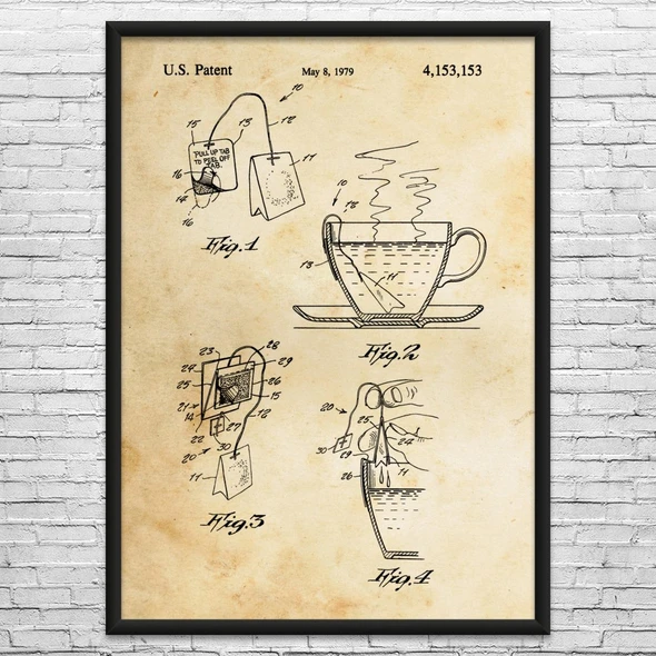 Tea Bag Patent Wall Art
