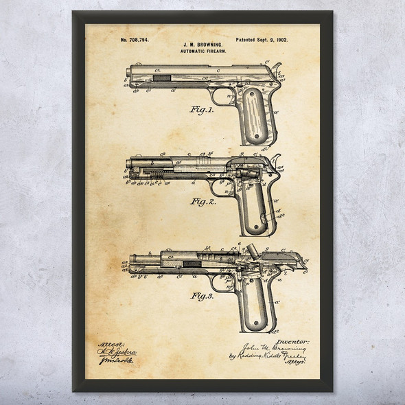 Model 1902 Pistol Patent Wall Art