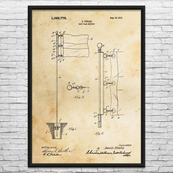 Golf Flag Patent Wall Art