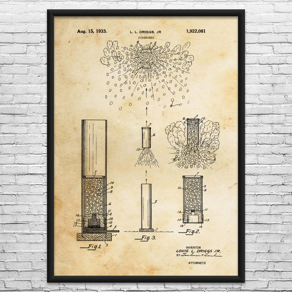 Fireworks Patent Wall Art