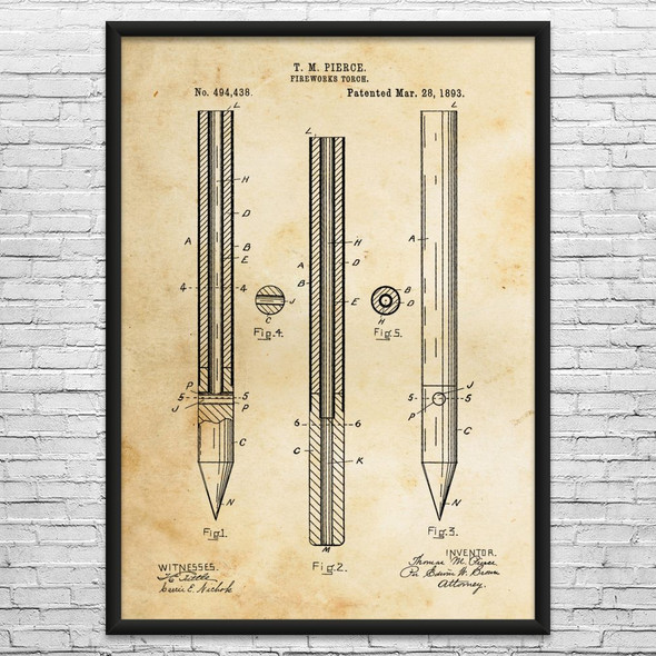Roman Candle Patent Wall Art