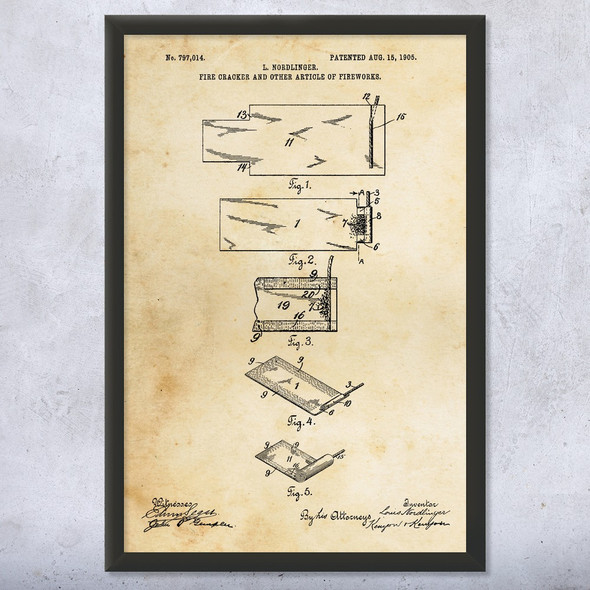 Firecracker Patent Wall Art