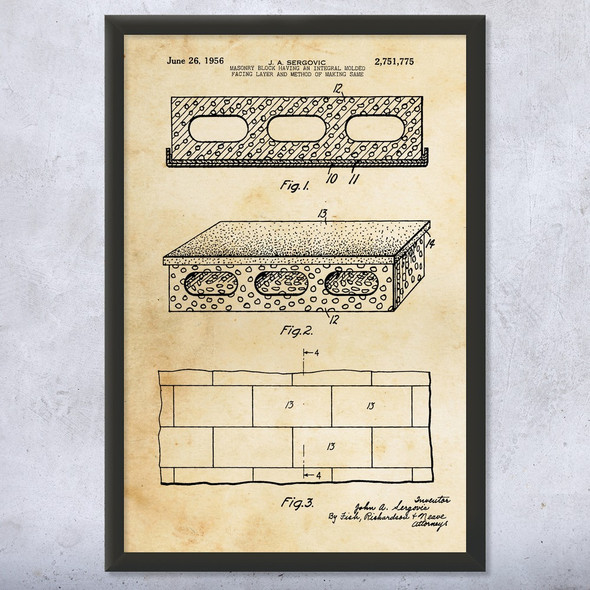 Cinder Block Patent Wall Art