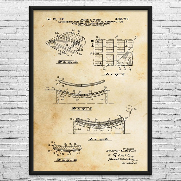 Solar Panel Fabrication Patent Wall Art