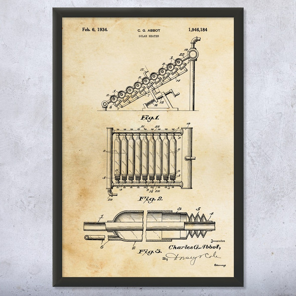 Solar Heater Patent Wall Art