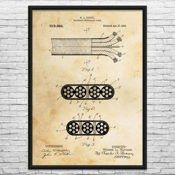 Switchboard Cable Patent Wall Art