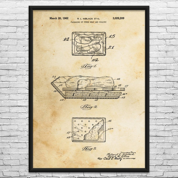 Poultry Packaging Patent Wall Art