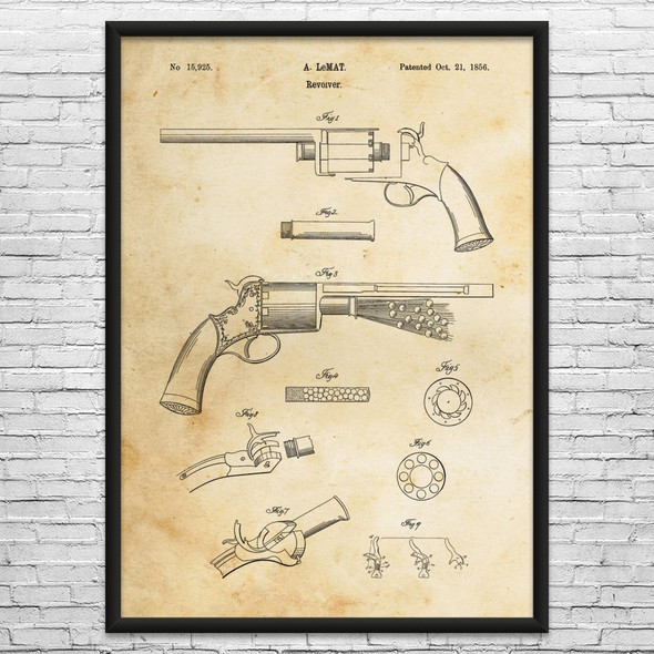 Lemat Revolver Patent Wall Art
